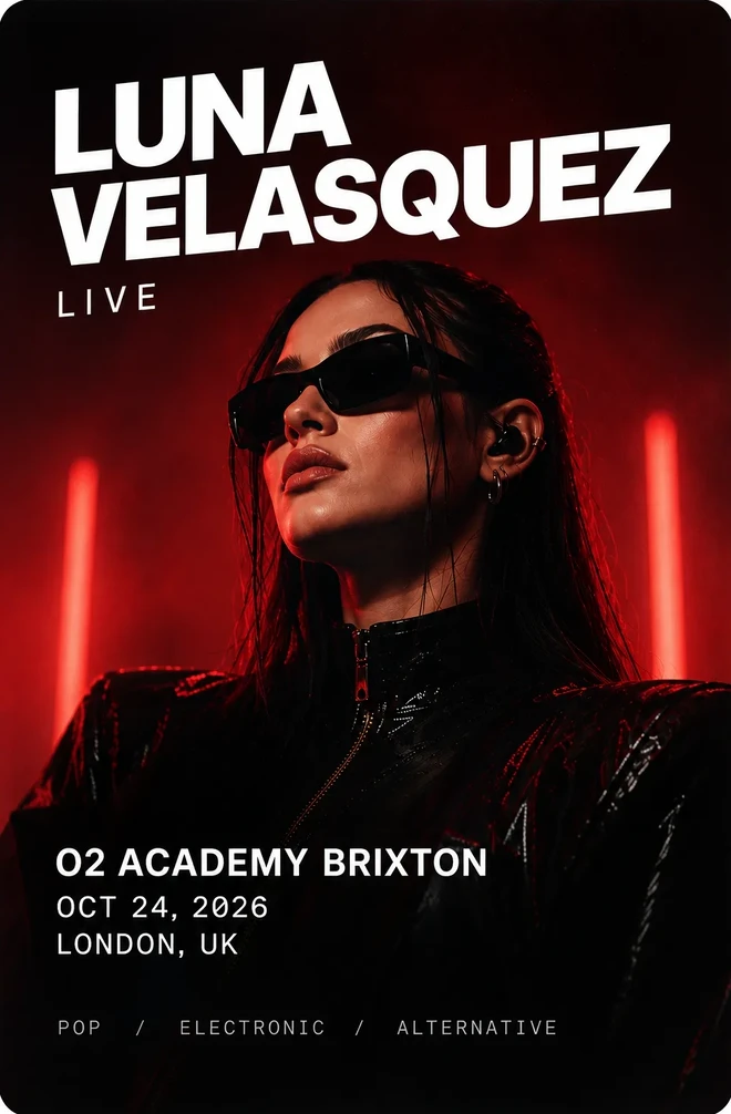 Luna Velasquez live poster
